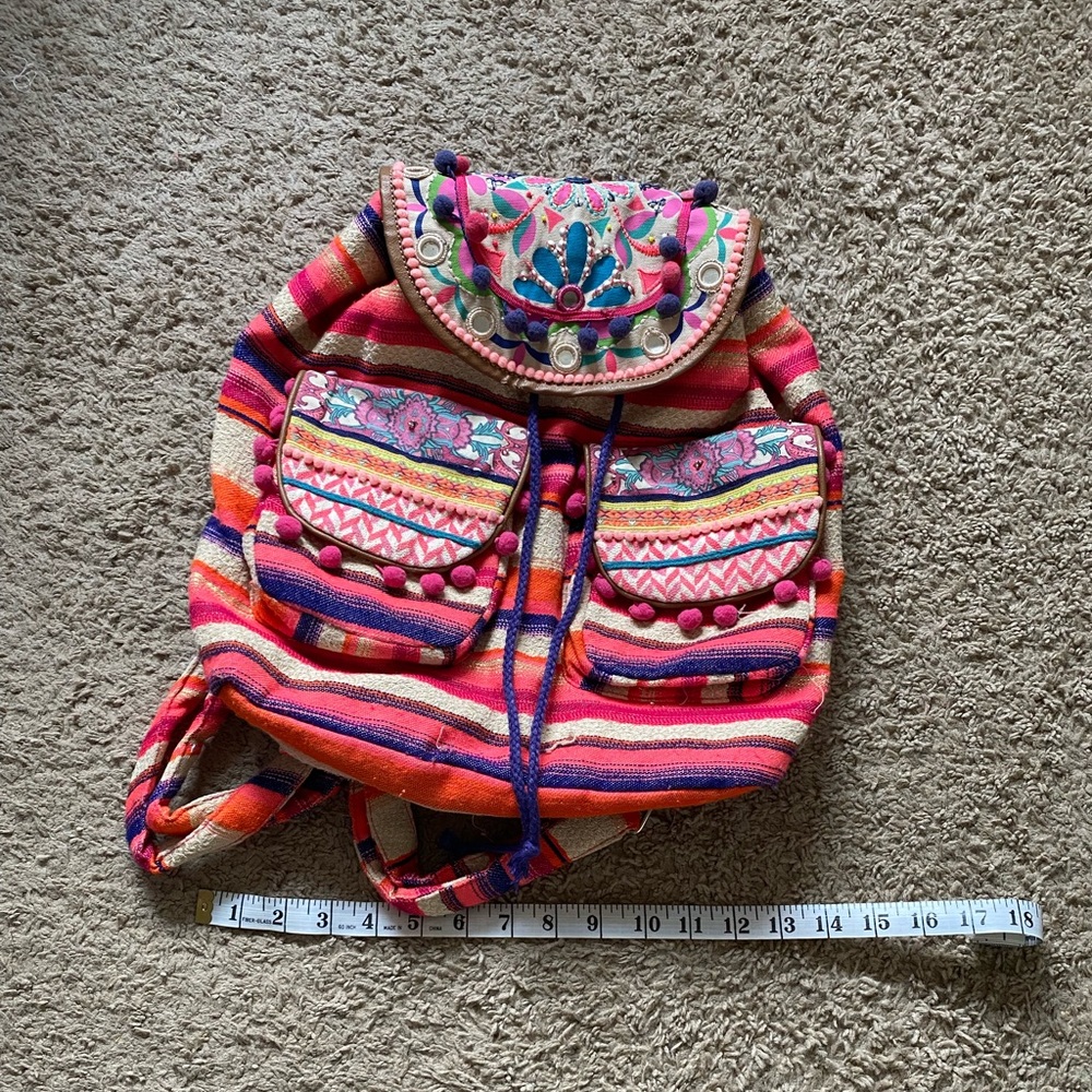 Pink Hippie Drawstring Backpack - image 2